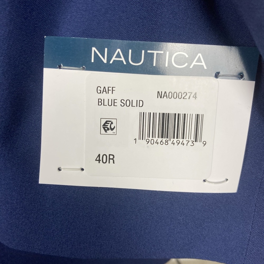 Nautica Men's 2-pc Suit Jacket Blazer 40R Solid Blue Pants 34W 32L - Picture 11 of 13